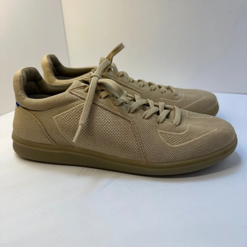 Rothys RS01 Mens Tan Sand Knit Low‎ Top Lace Up Sneakers Size 10